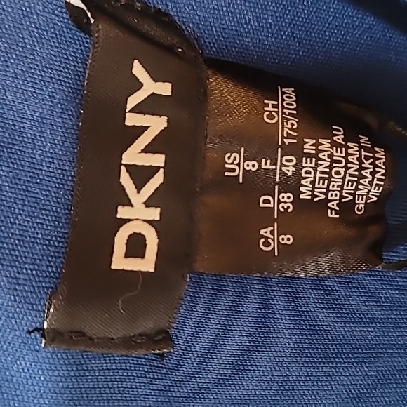 last price drop! DKNY Blue Velvet Layered Dress Crew Neck Velvety Party Dress - Picture 9 of 15